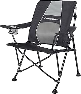 Ergonomic Camping Chair with Lumbar Support Black