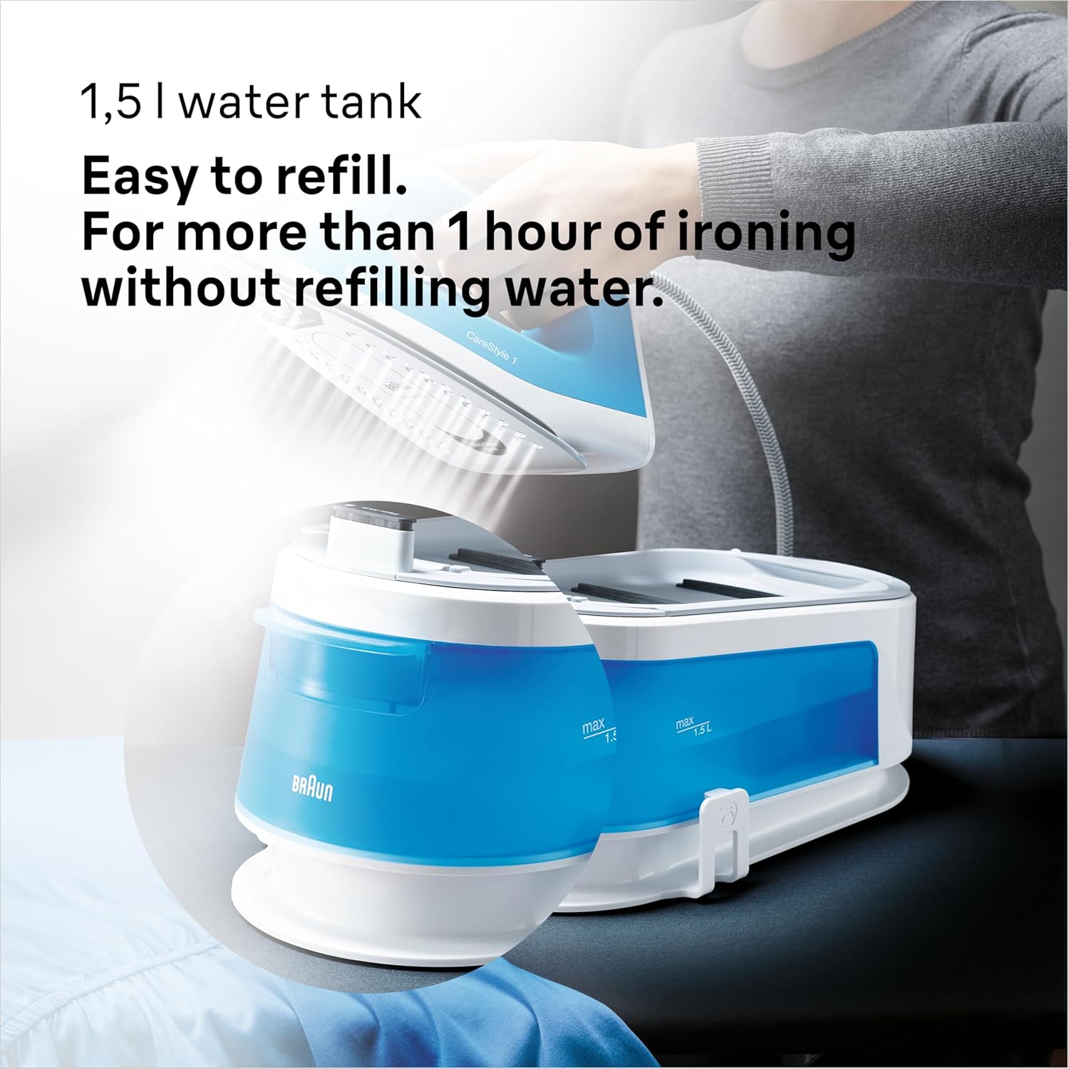 2200W Steam Generator Iron 1.7L Tank Ceramic Soleplate Vertical