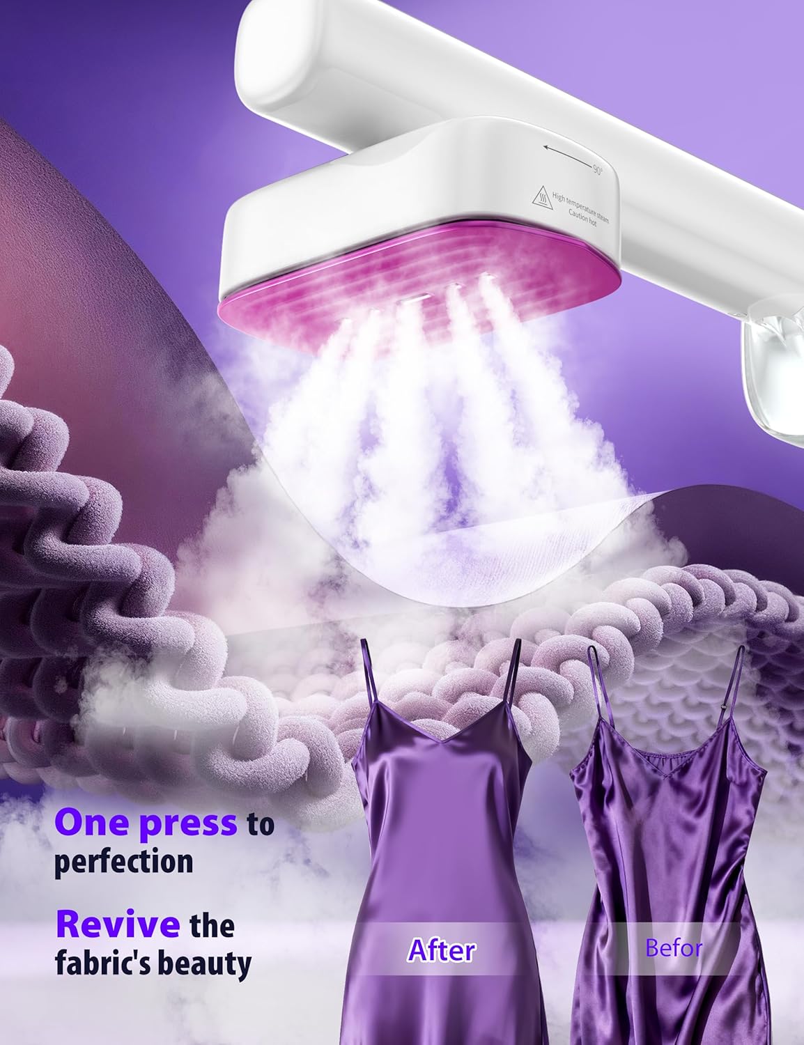 Handheld Garment Steamer 1200W Fast Heat 15s 2in1 Travel Iron