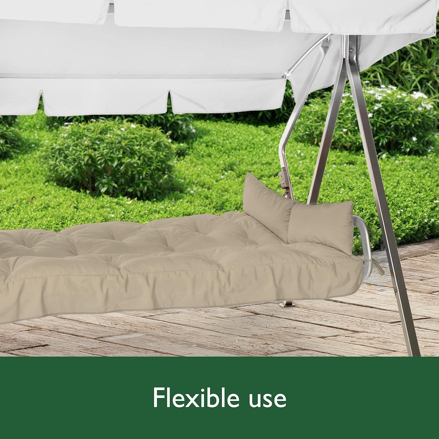 3 Seater Garden Swing Seat Cushion 180x50x8cm Beige