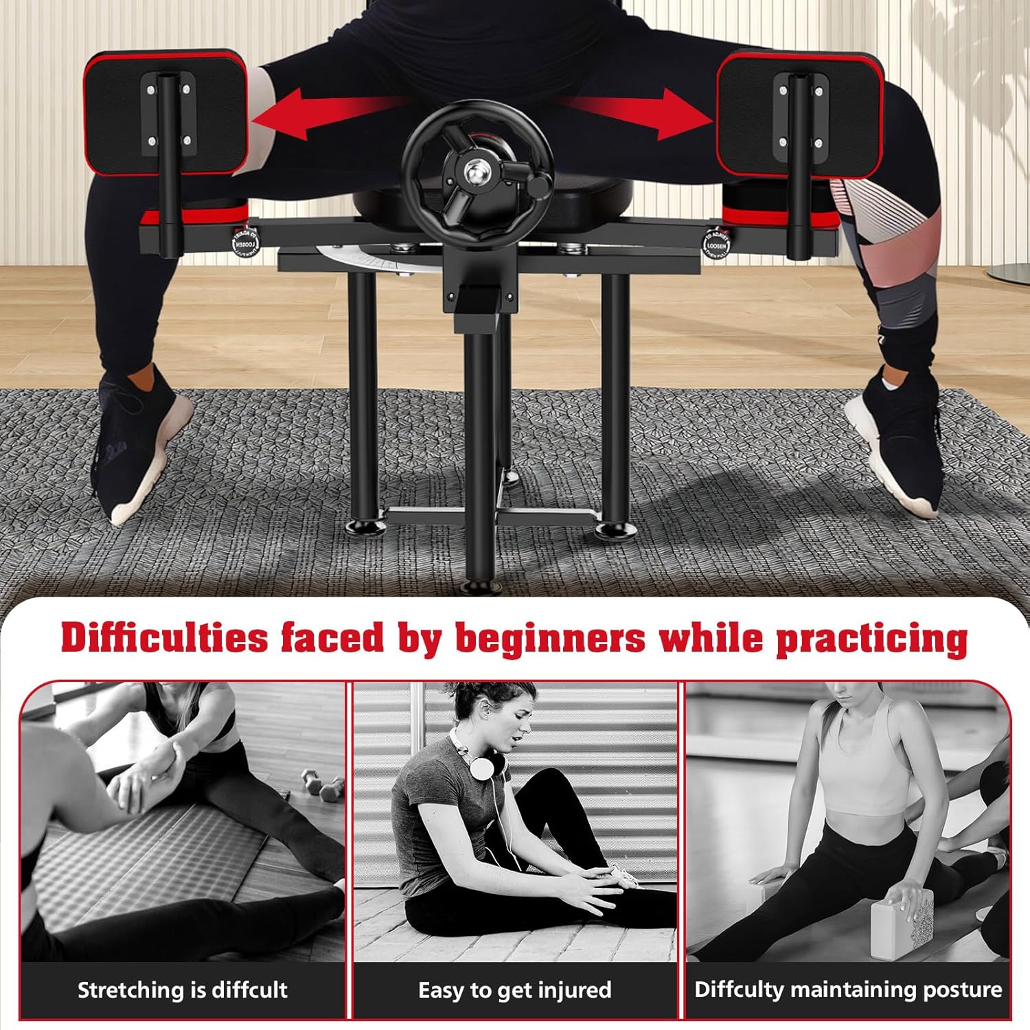 Leg Stretcher Split Machine Adjustable Flexibility Trainer 330 lb