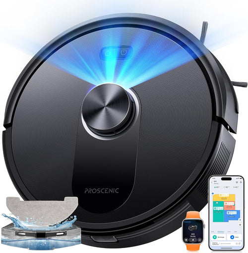 Robot Vacuum Mop 8000Pa LiDAR Mapping App Voice Control 200Min