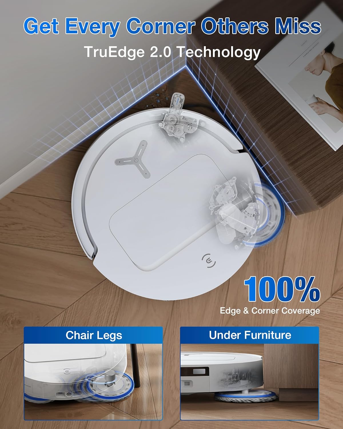 Robot Vacuum Mop 15000Pa Auto Wash Self Empty AI LiDAR WiFi
