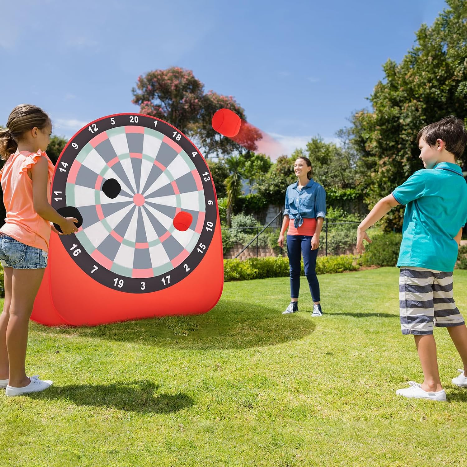 5ft Giant Dartboard Game Kids Outdoor Soccer Target Foldable Set