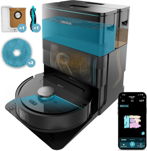 Robot Vacuum Mop Self Empty 15000Pa LiDAR Mapping Auto Wash 240min