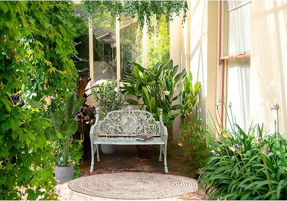 2 Seater Cast Iron Garden Bench Vintage Patio Park Seat
