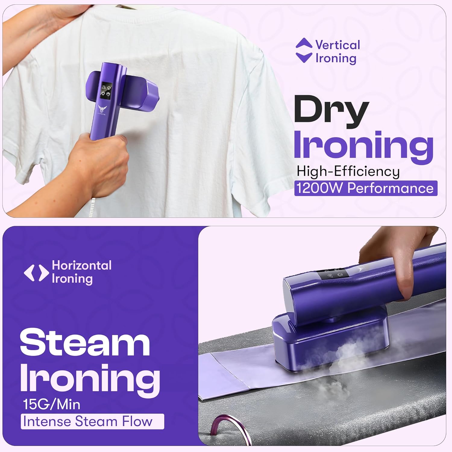 Travel Garment Steamer Dual Voltage 1200W 20s Heat Portable