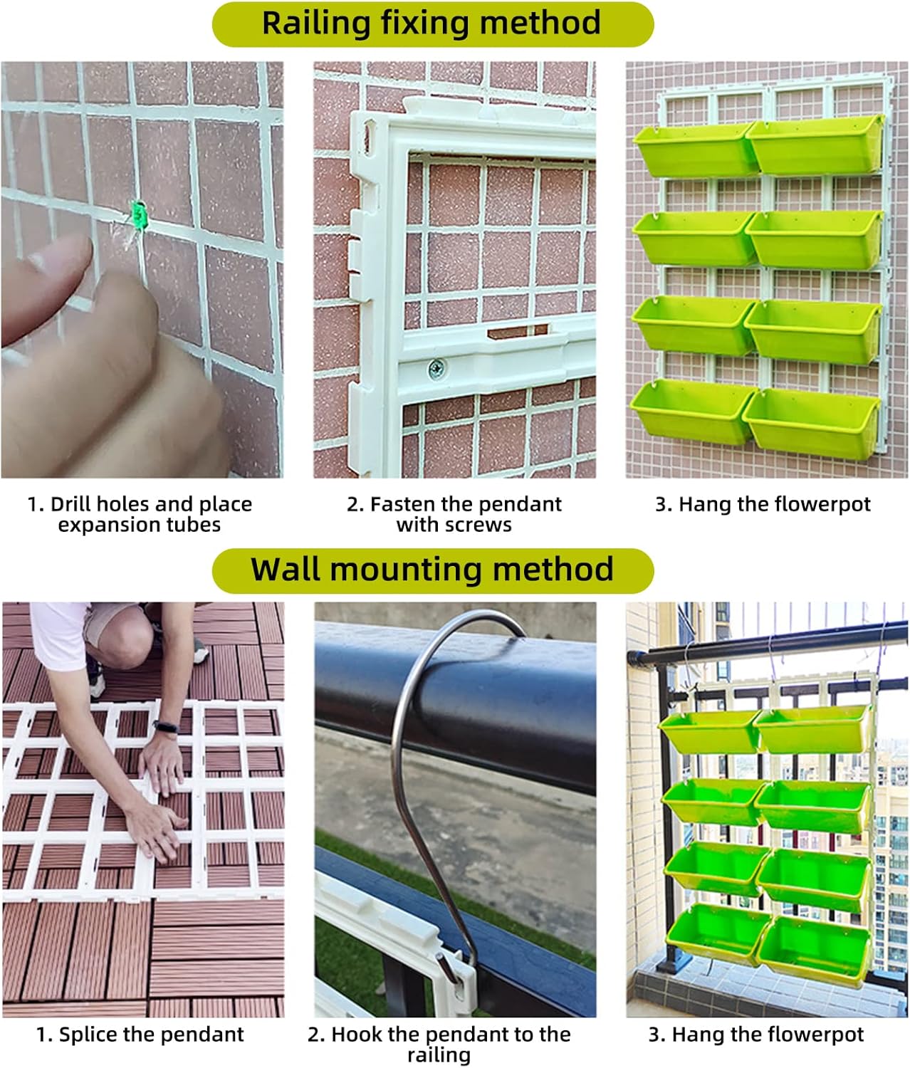 Wall Hanging Planter Bags 8 Pack Vertical Garden Self Watering