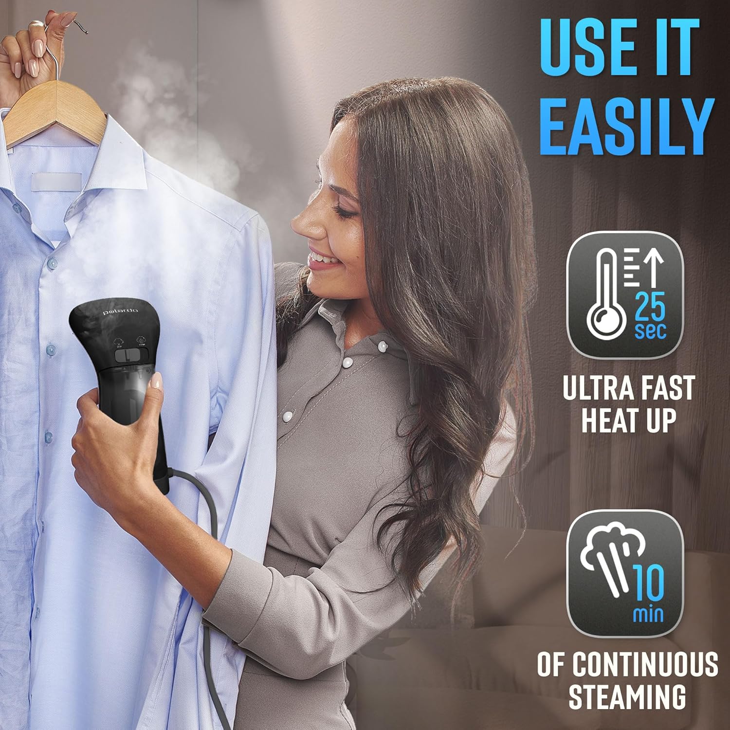 Handheld Garment Steamer 1000W Fast Heat 25s Travel Iron