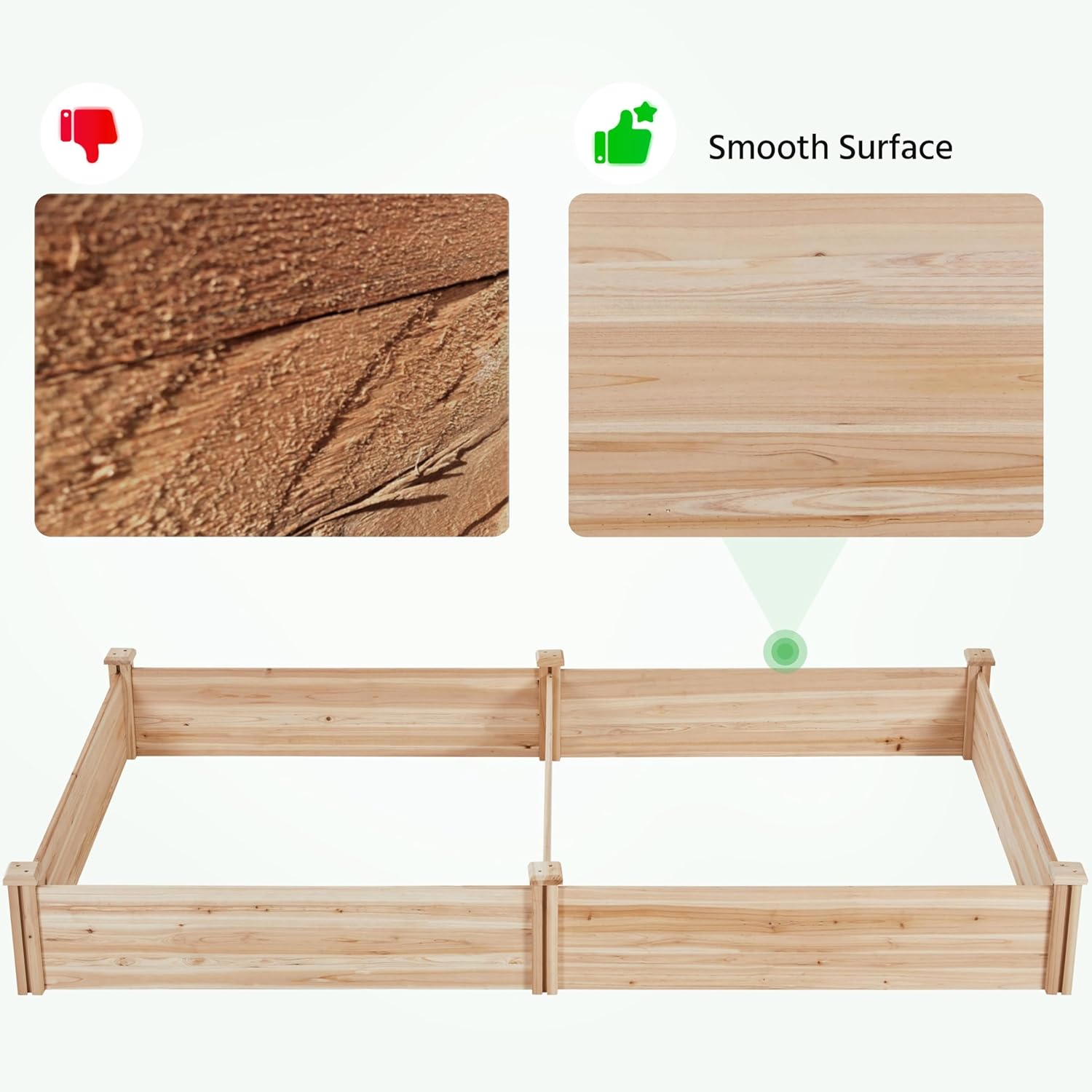 Extra Large Wooden Raised Garden Bed 241cm x 124cm