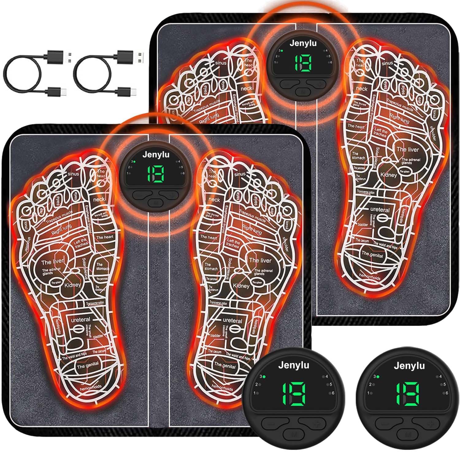 EMS Foot Massager Pad TENS Muscle Stimulator Rechargeable