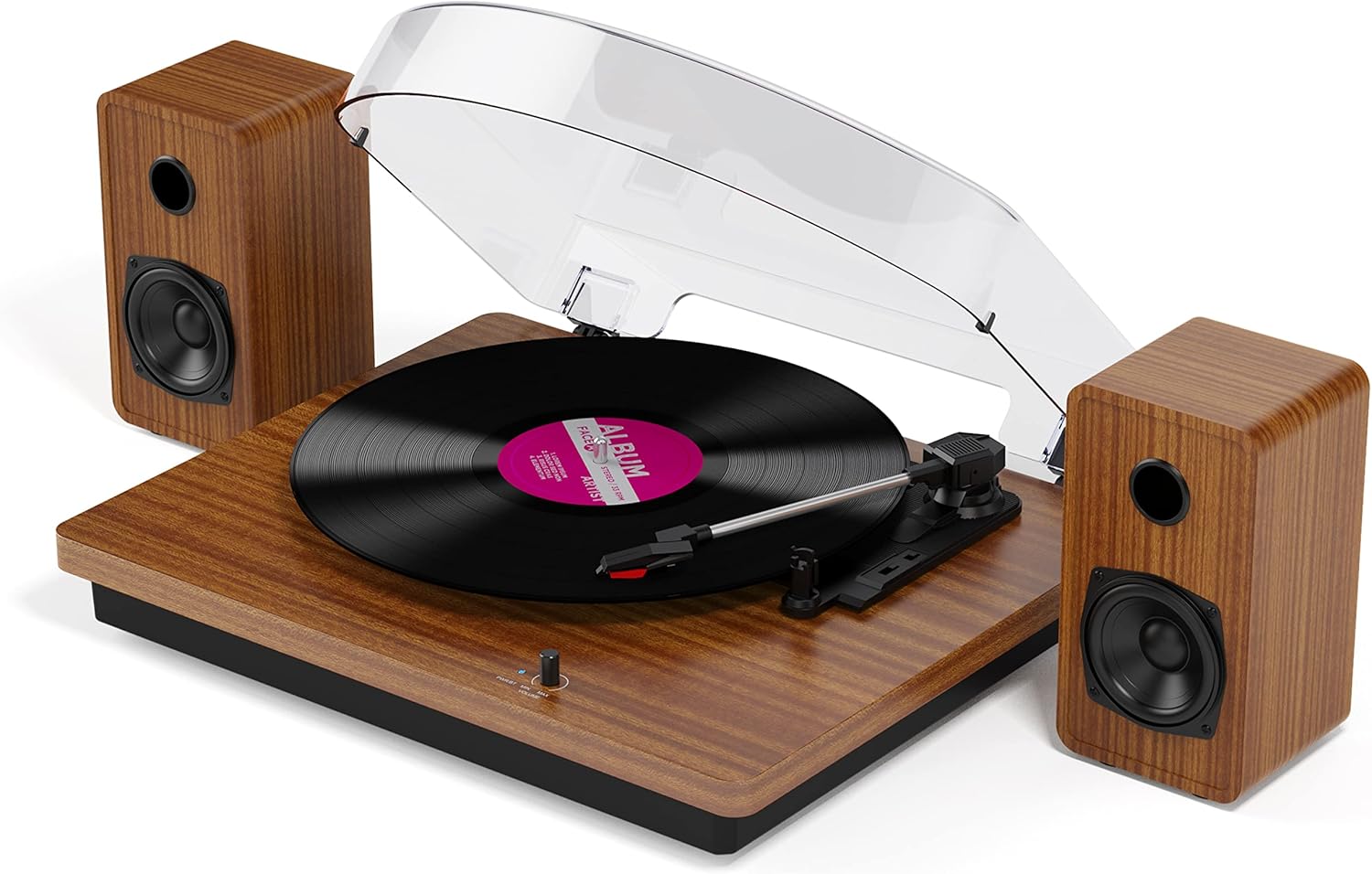 Bluetooth Vinyl Record Player 3-Speed Belt Drive Turntable with Stereo Speakers