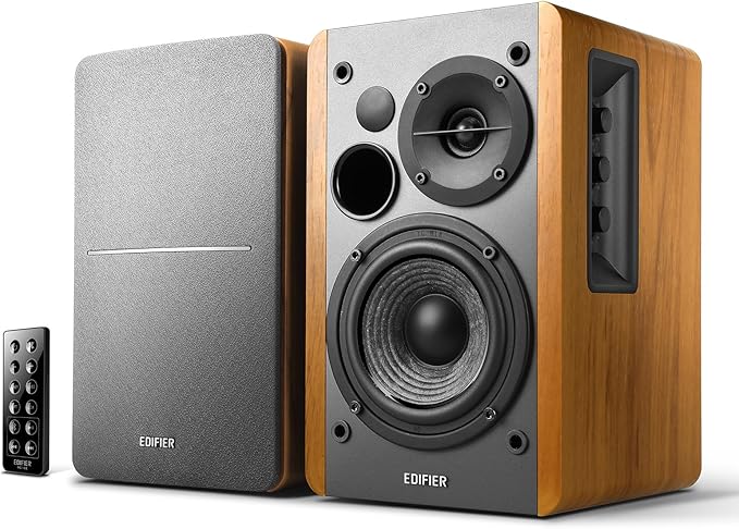 Active Bookshelf Speakers 42W Bluetooth Optical Coaxial RCA