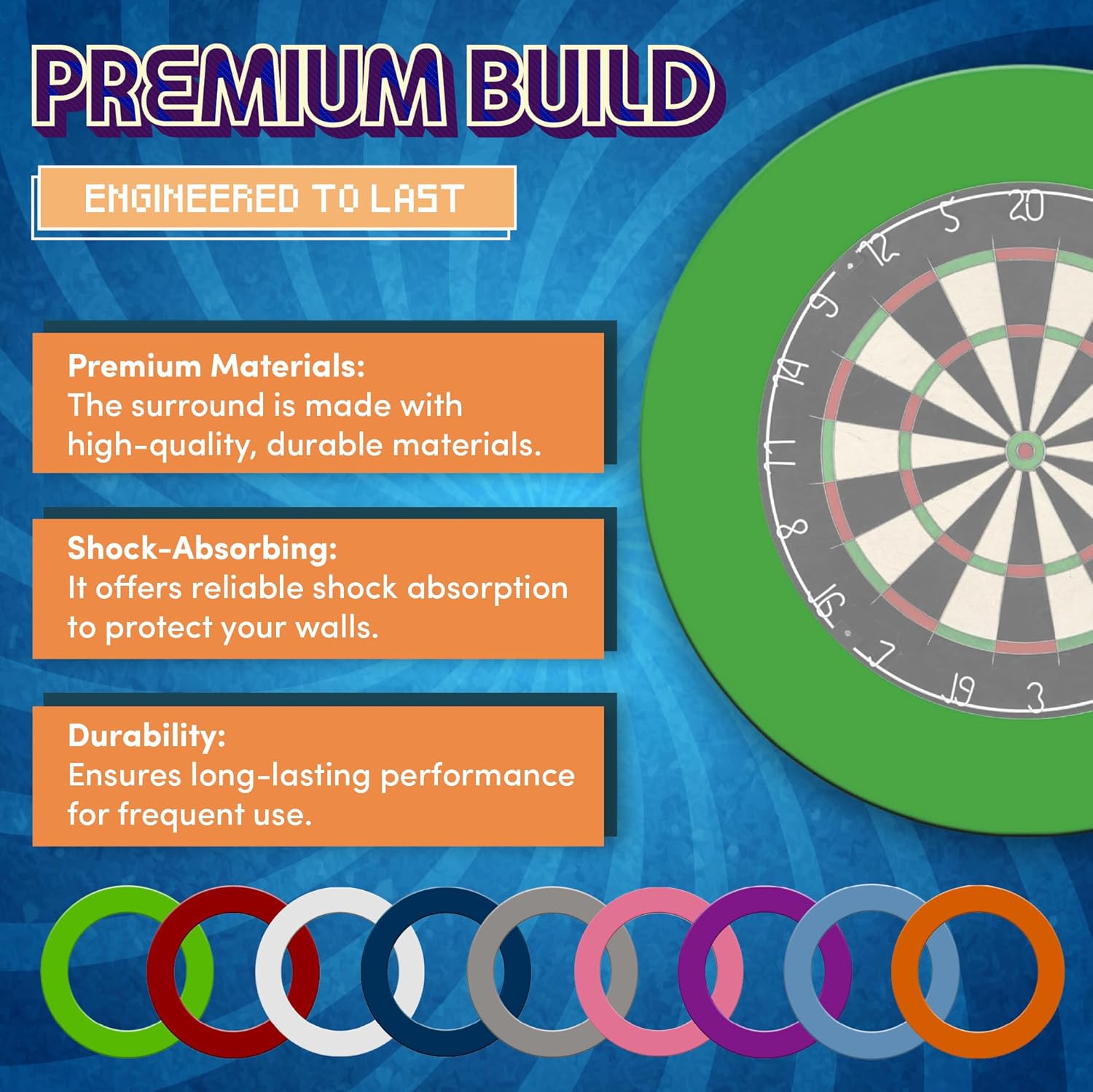 Dartboard Surround Ring Heavy Duty Wall Protector 68cm Universal