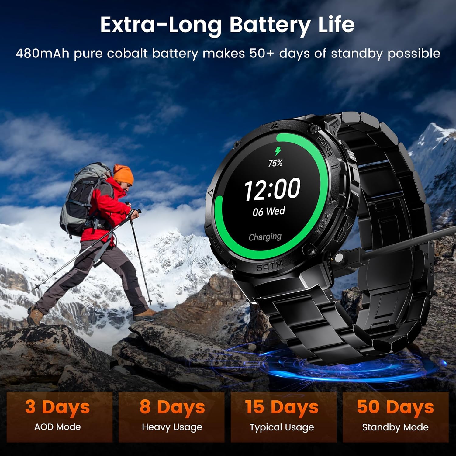 Military GPS Smart Watch 170 Sports 50M Waterproof