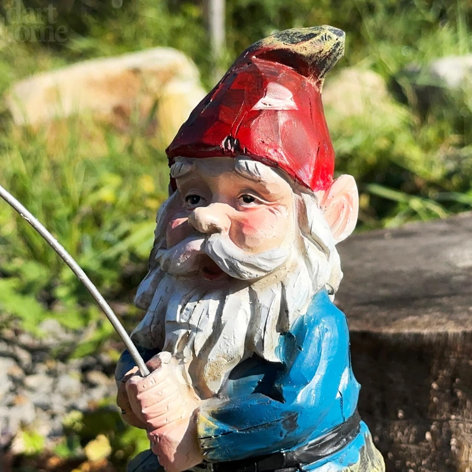 Fishing Gnome Garden Ornament Resin Statue Outdoor Decor