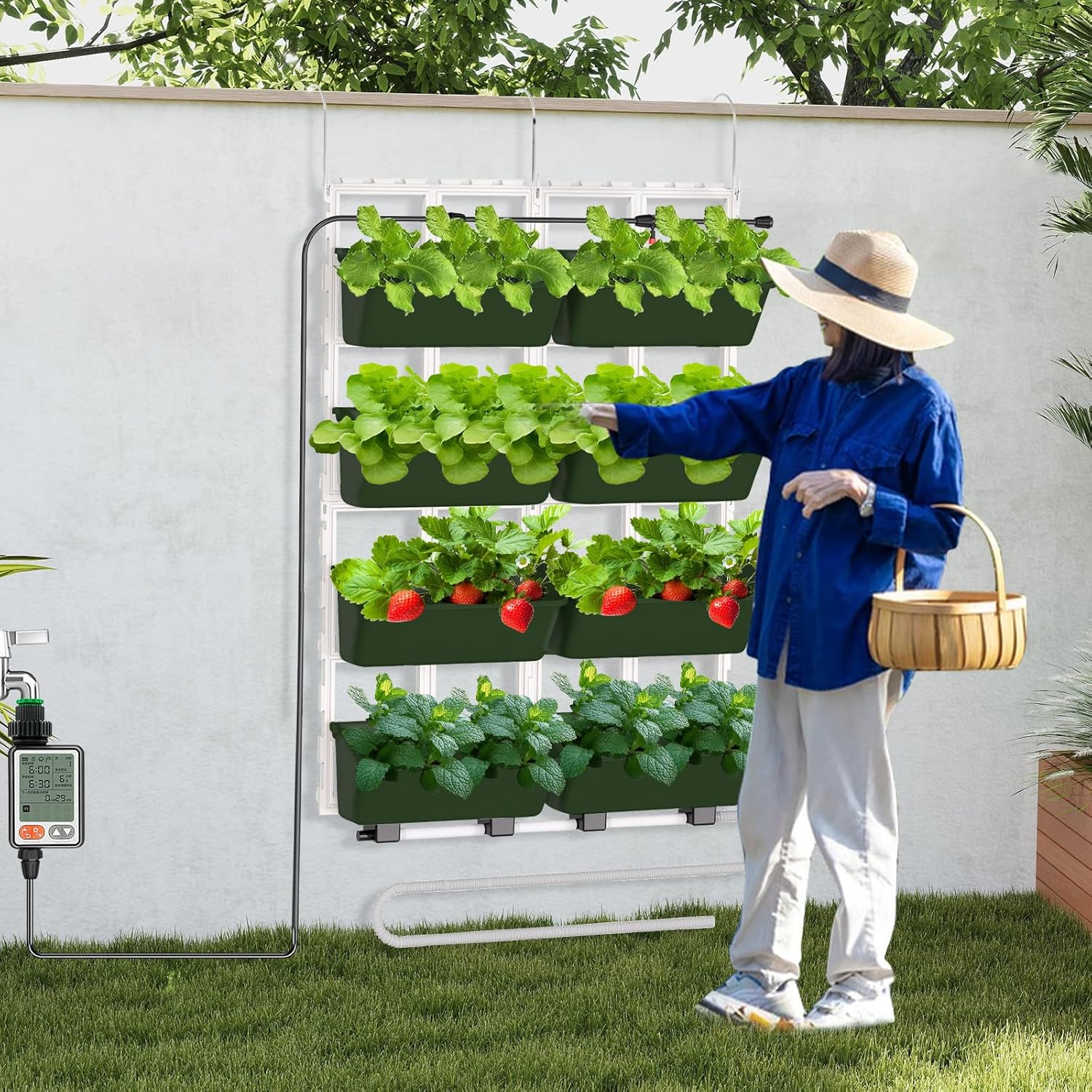 Self Watering Wall Planter 8PCS Automatic Timer Vertical Garden