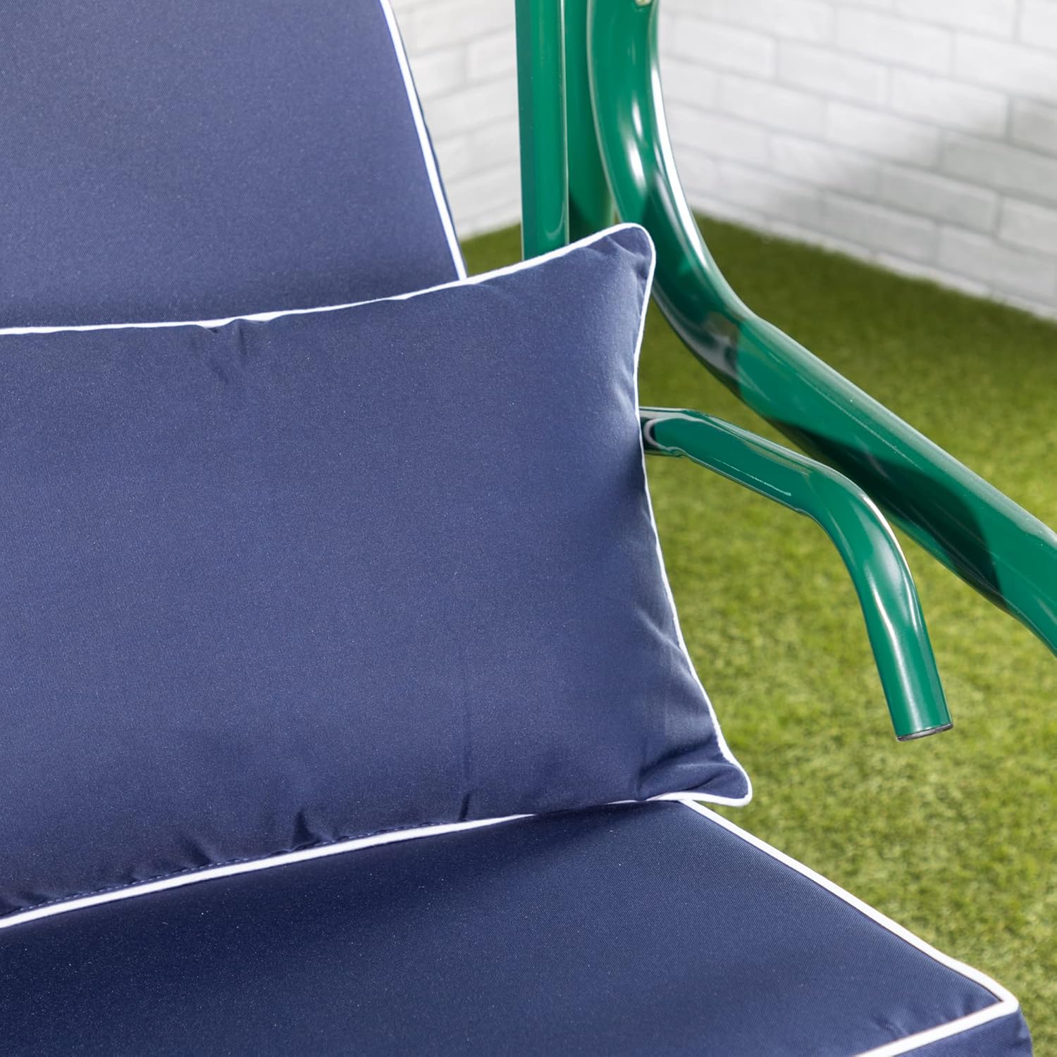 3 Seater Reclining Garden Swing Seat Blue Canopy