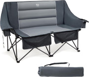2 Seater Camping Loveseat Folding Sofa 320KG Grey
