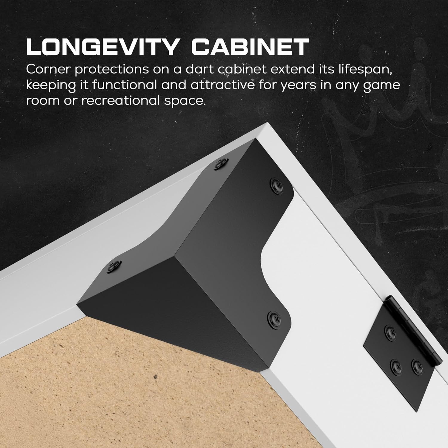 Dartboard Cabinet White Wall Mount Scoreboards Storage Case