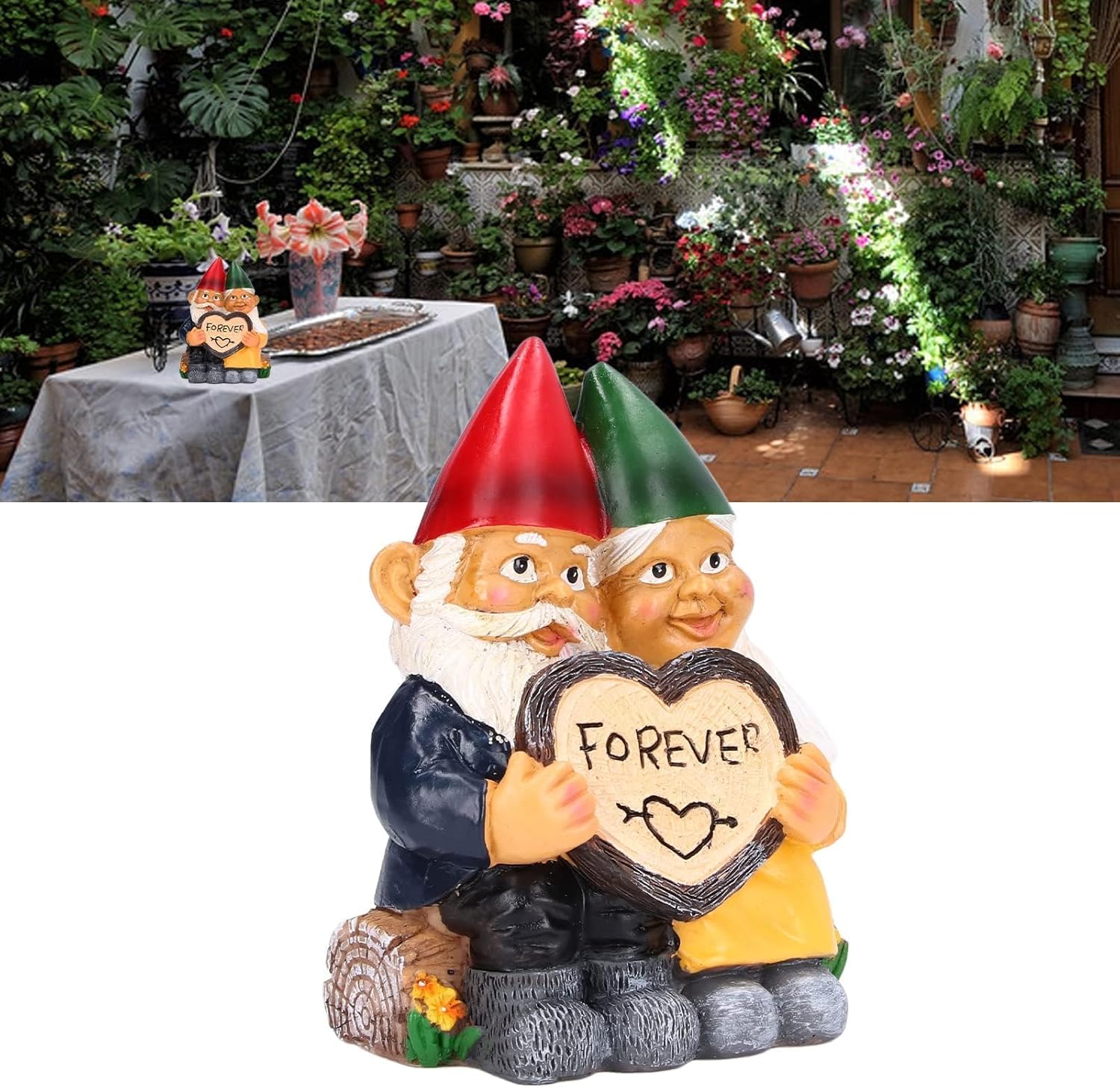 Garden Gnome Couple Resin Romantic Mr Mrs Decor Ornament