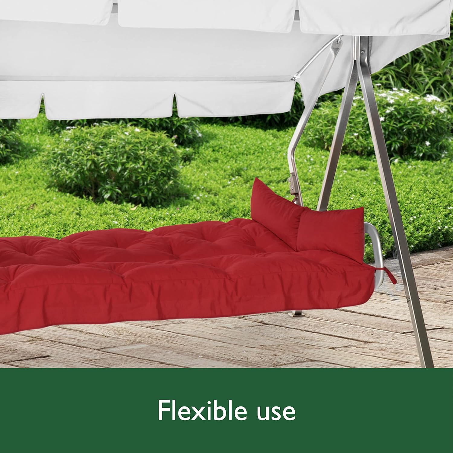 3 Seater Garden Swing Seat Cushion 180x50x8cm Red