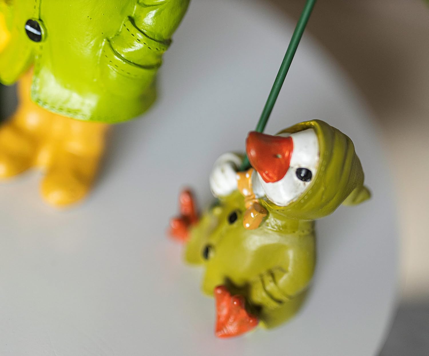 Duck Garden Ornaments Set Umbrella Resin Outdoor Patio Decor