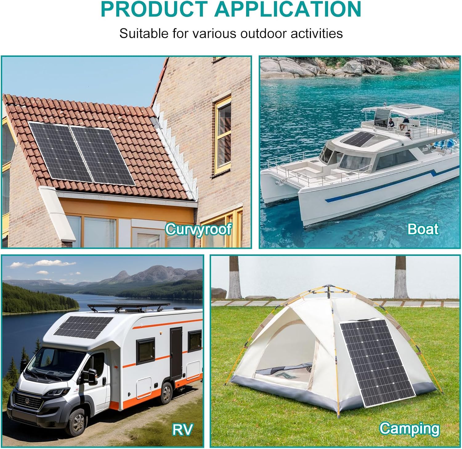 100W Flexible Solar Panel Kit 12V 24V Controller