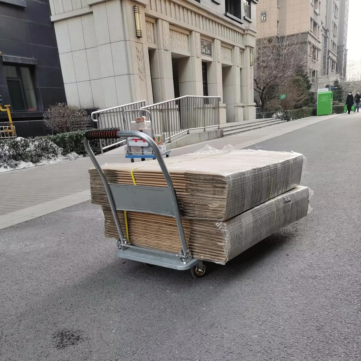 Heavy Duty Foldable Flatbed Trolley 150KG Steel Cart