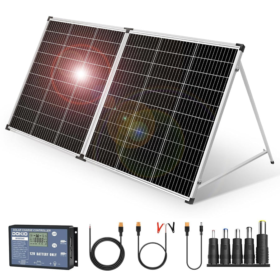 200W Foldable Solar Panel 12V Portable Suitcase Kit