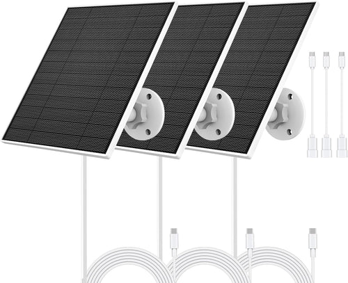 5W Solar Panel for Camera USB C Waterproof IP65 3 Pack Mount