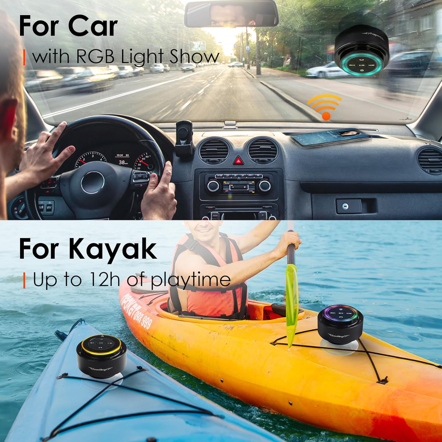 Waterproof Bluetooth Shower Speaker IPX7 Suction Cup 15H Playtime