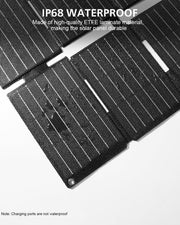 25W Foldable Solar Charger ETFE USB C USB A Camping