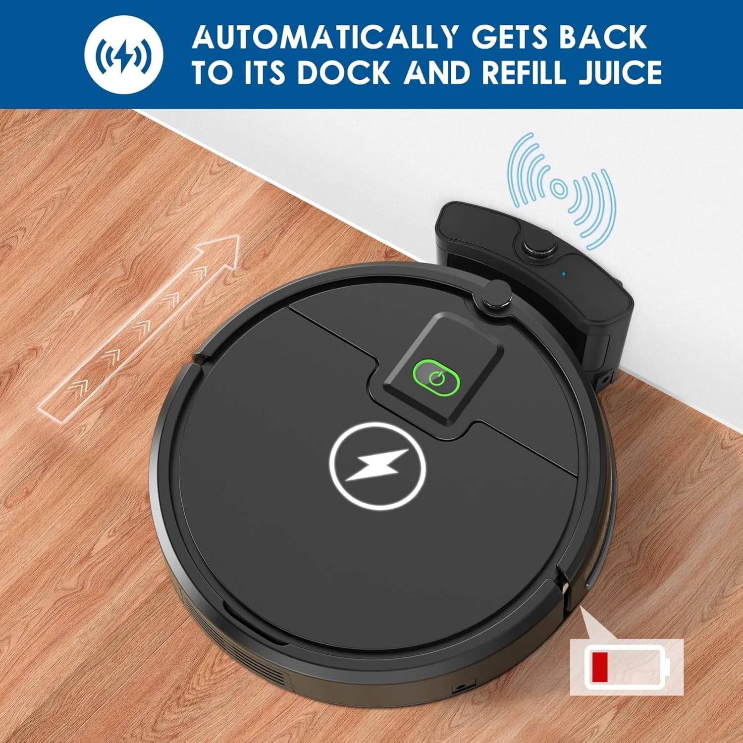 Robot Vacuum Cleaner 3100Pa Strong Suction Slim Tangle Free Auto