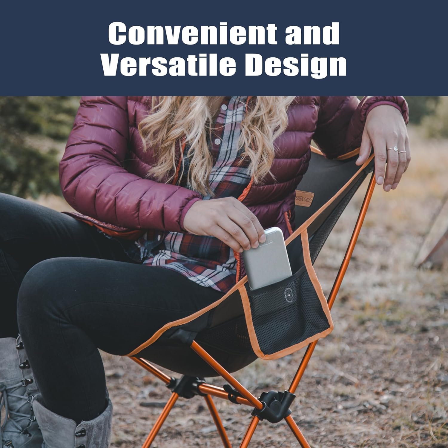 Ultralight Folding Camping Chair 0.9kg Compact Black