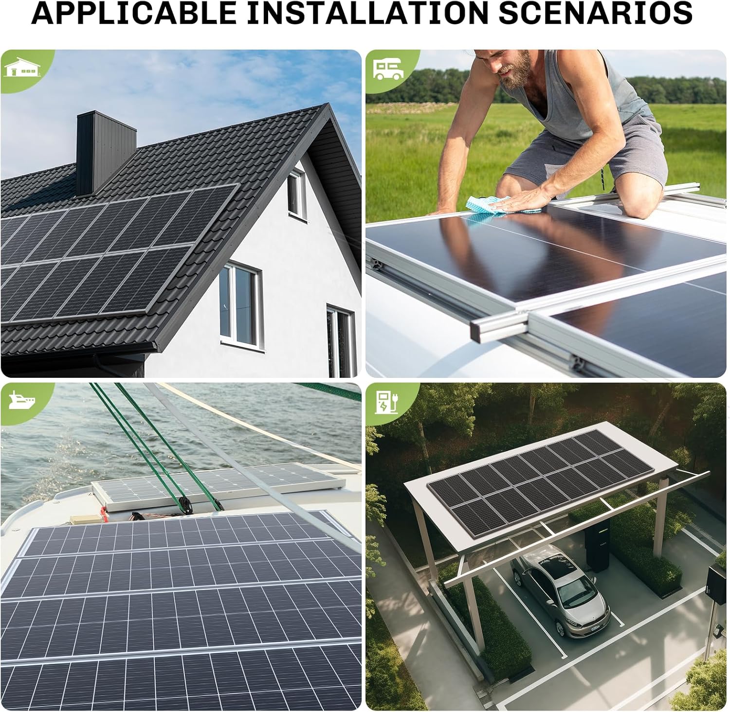 1000W Solar Panel 10x100W N Type Monocrystalline IP68 MC4