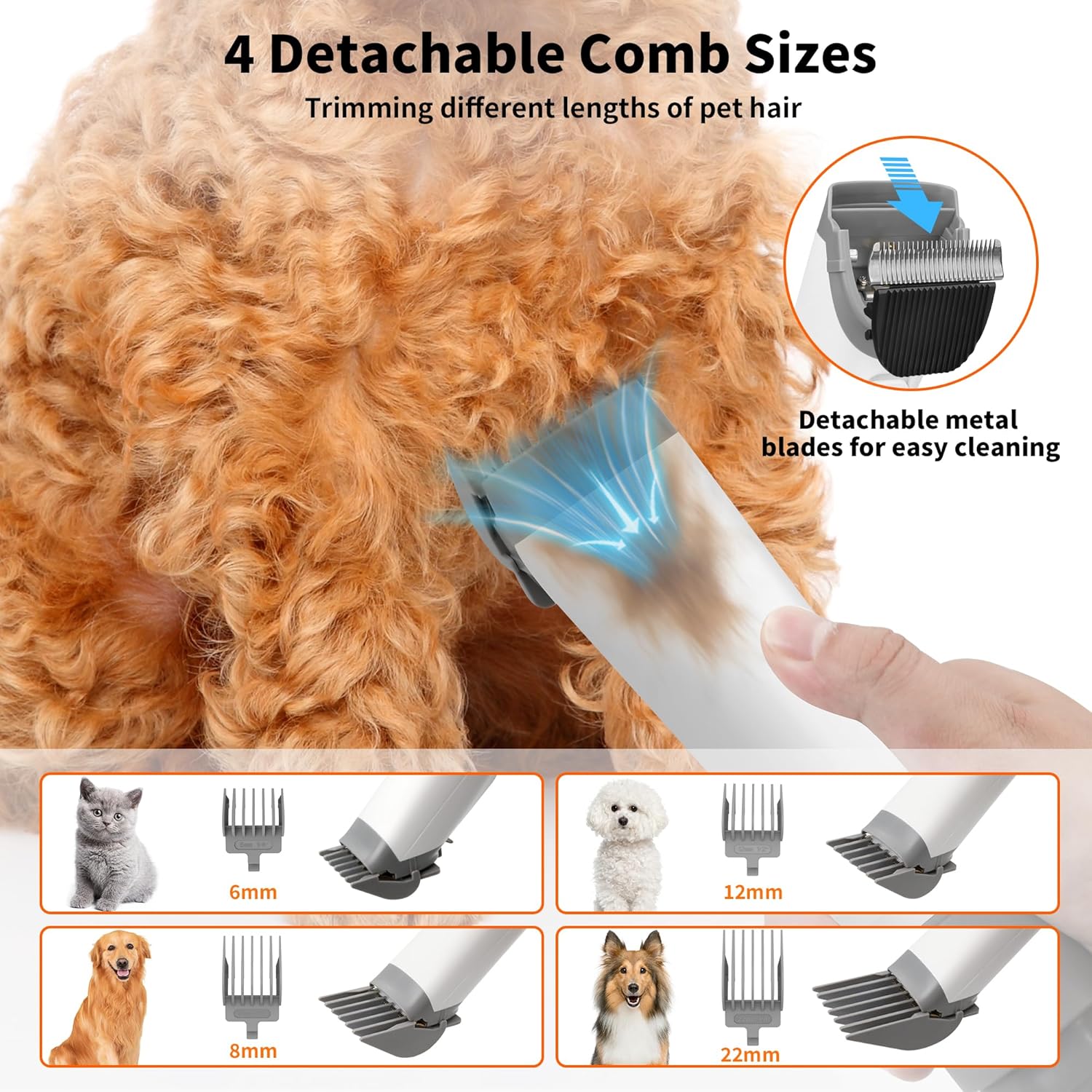 Dog Grooming Vacuum Kit 13000Pa 1.5L Clipper 5 Tools