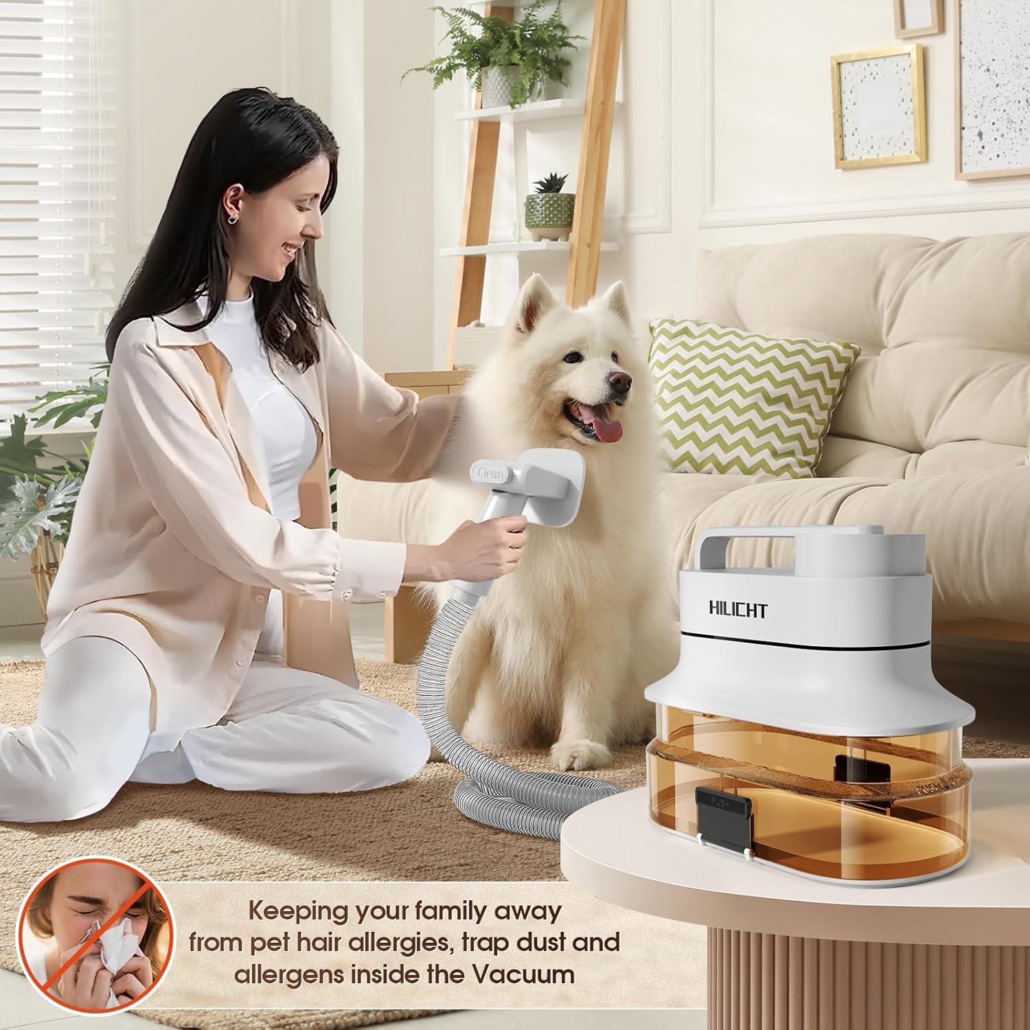 Pet Grooming Vacuum Kit 4L 6 in 1 Quiet Dog Cat Hair Cleaner