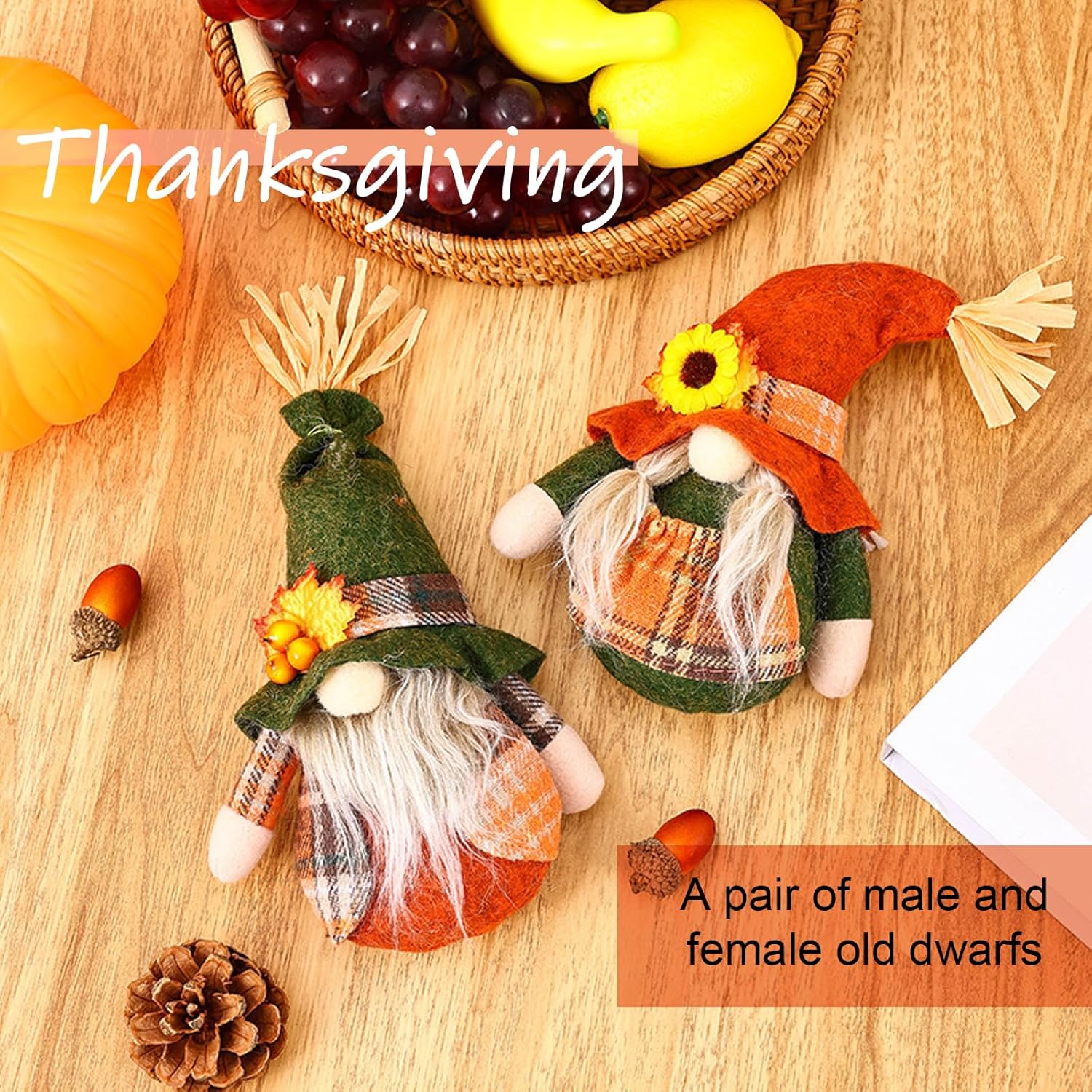 Autumn Gnome Decor Set Fall Harvest Gonk Sunflower Maple Home