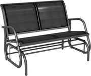2 Seater Outdoor Glider Bench Metal Patio Swing Chair Black