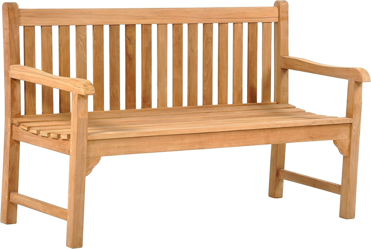 3 Seater Teak Wooden Garden Bench 150cm Patio Park Bench Seat