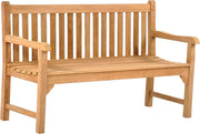 3 Seater Teak Wooden Garden Bench 150cm Patio Park Bench Seat