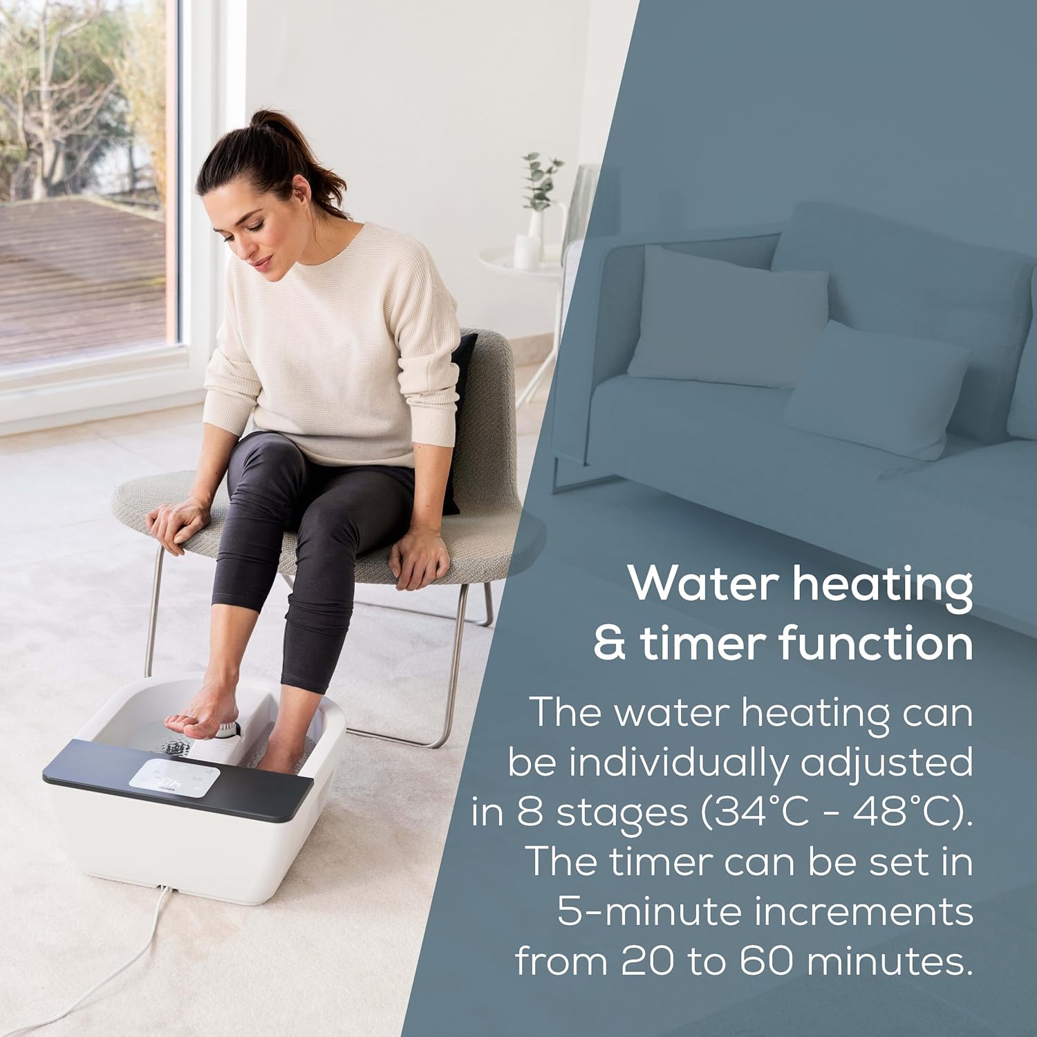 Heated Foot Spa Massager Touch Screen Bubble Vibration Pedicure