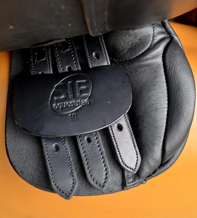Kids Leather English Jumping Saddle 15 Seat Black