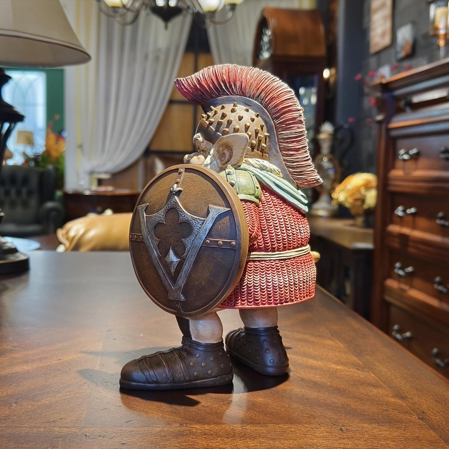 Viking Gnome Statue Warrior Beard Resin Garden Decor 11.8in