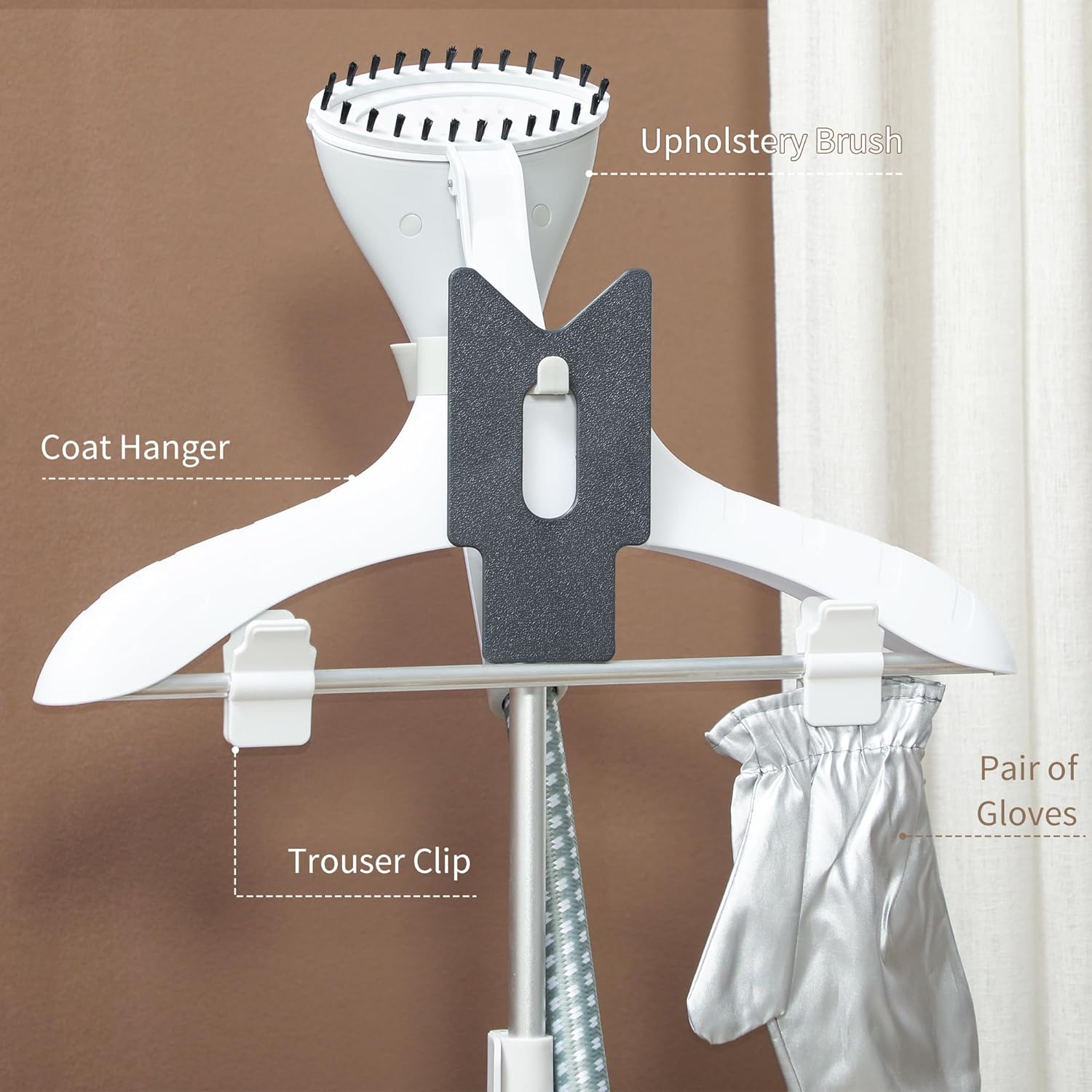 Upright Garment Steamer 1800W 1.8L Tank 50 Min Steam 36g