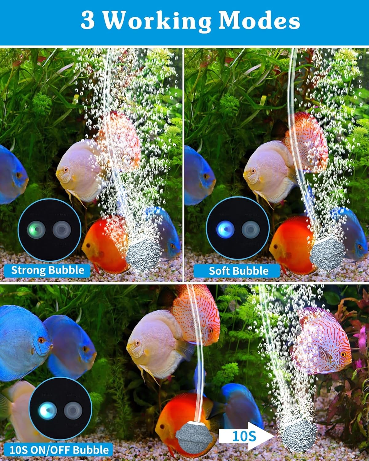 3.5W Solar Pond Air Pump with Battery 3 Mode Aerator
