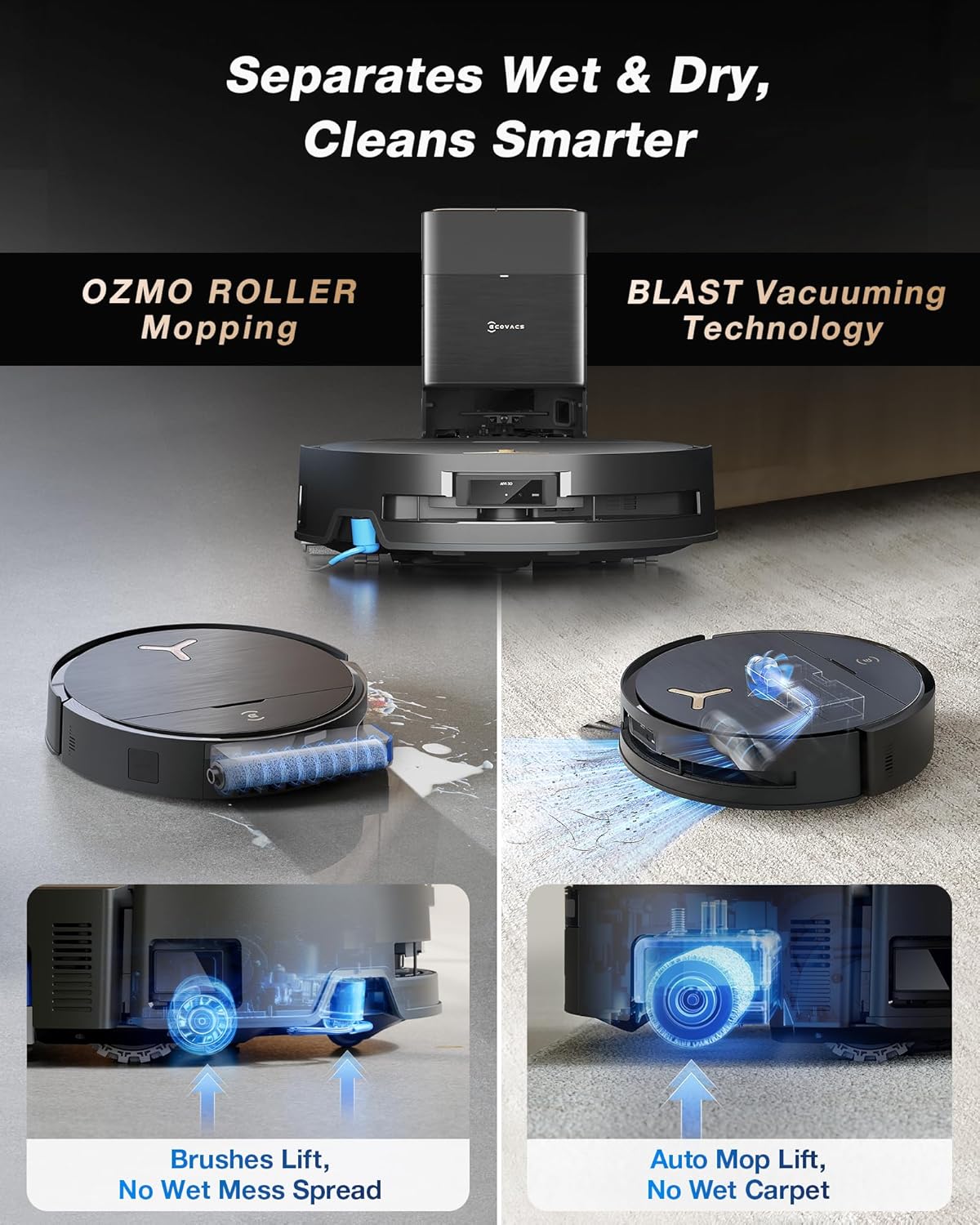 Robot Vacuum Mop 16600Pa Auto Wash Self Empty AI LiDAR WiFi