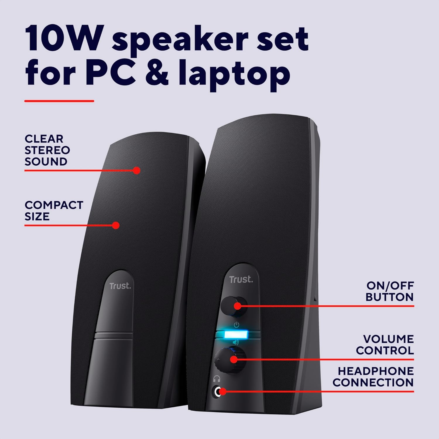 PC Computer Speakers USB Powered Stereo 3.5mm Desktop Audio