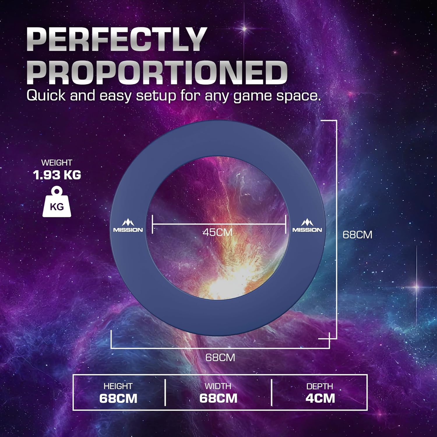 Dartboard Surround Ring Wall Protector 68cm Heavy Duty Foam